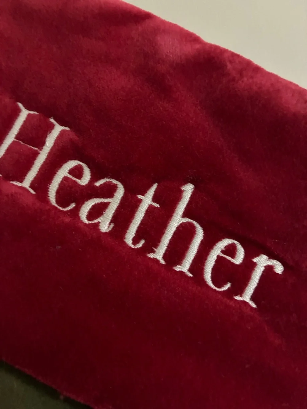 Pottery Barn - Velvet Stocking, Personalized: HEATHER